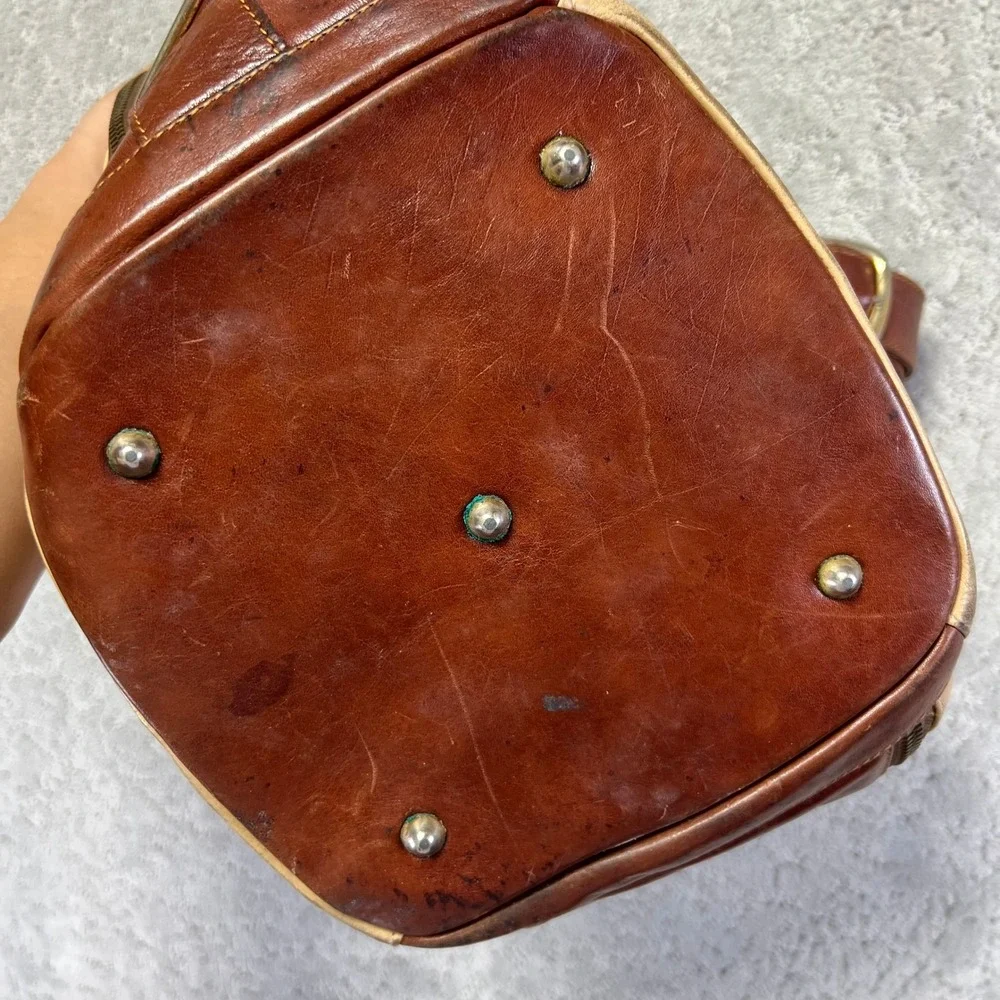 VINTAGE Marino Orlandi Bag Italian Geniune Leather Tan‎ Brown Crossbody Shoulder